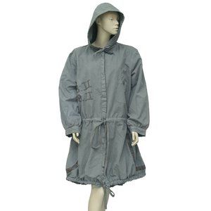 Ewa I Walla Peasant Lagenlook Coat Jacket Hoodie Dress Vintage Cotton XS